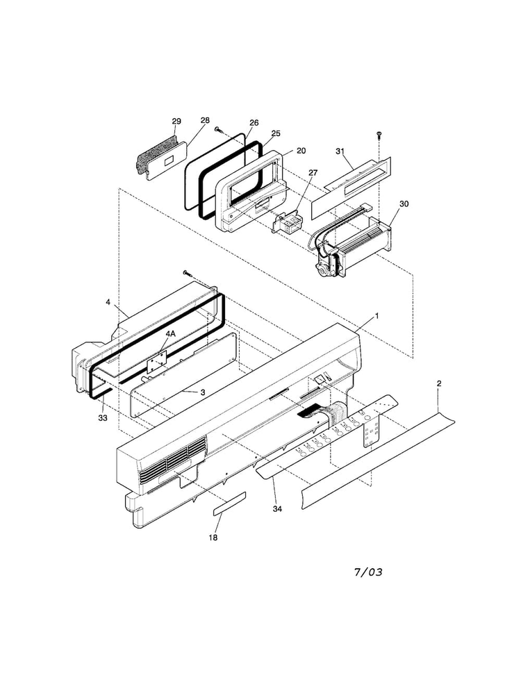 Control Panel Diagram and Parts List for FDB836GFB6  Frigidaire Dishwasher