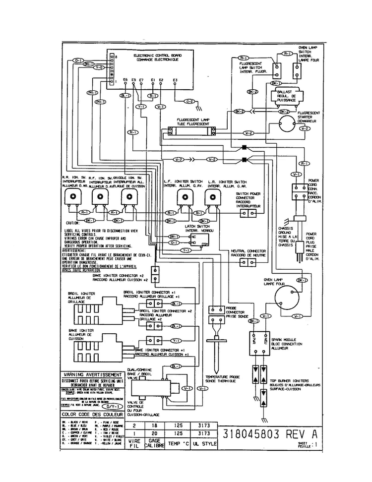 Wiring Diagram Diagram and Parts List for TGF657BFB3  Tappan Range