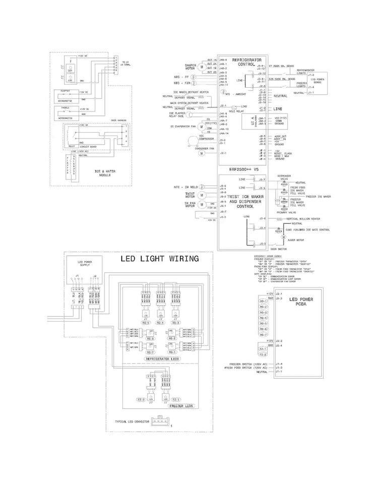 Wiring Diagram Diagram and Parts List for FPHB2899PF1  Frigidaire Refrigerator