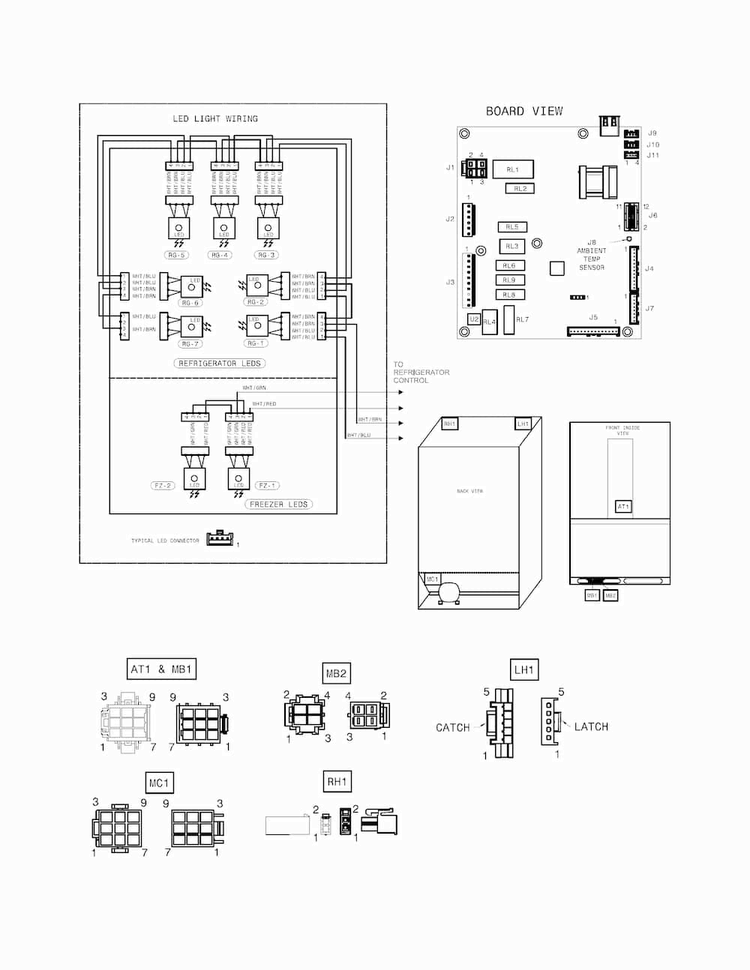 Wiring Schematic Diagram and Parts List for 25370412411  Kenmore Refrigerator