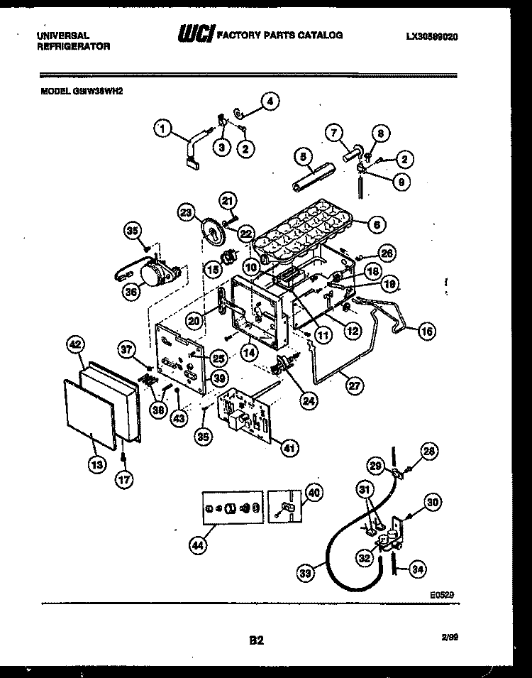 ICE MAKER AND INSTALLATION PARTS Diagram and Parts List for GSIW36CH2  Frigidaire Refrigerator