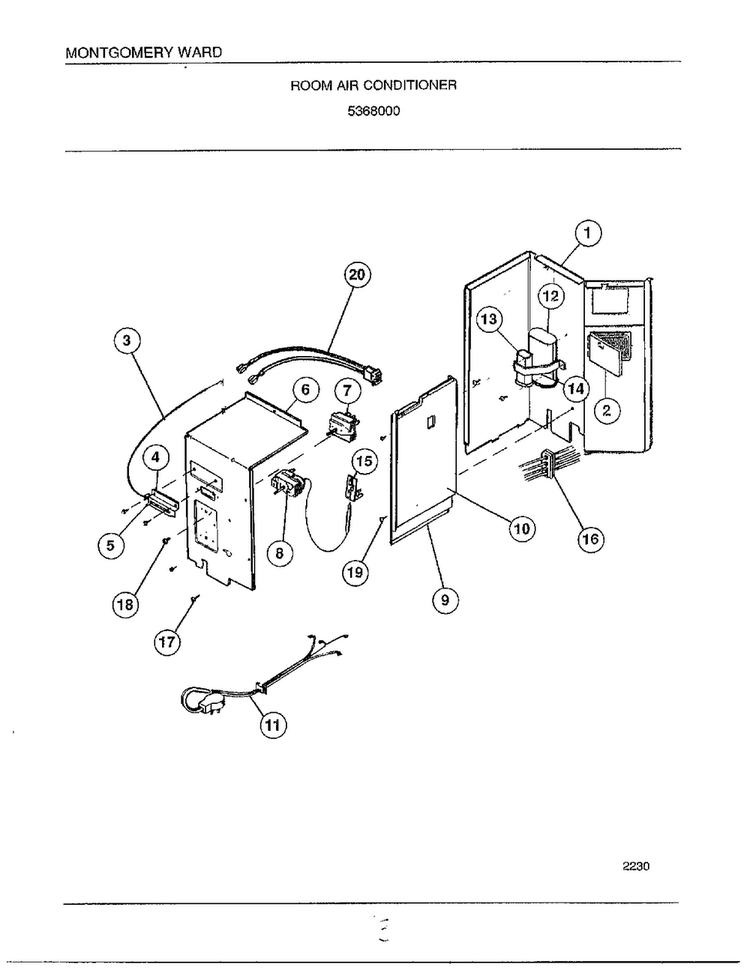Room Air Conditioner Page 3 Diagram and Parts List for 5368000  Frigidaire Air Conditioner