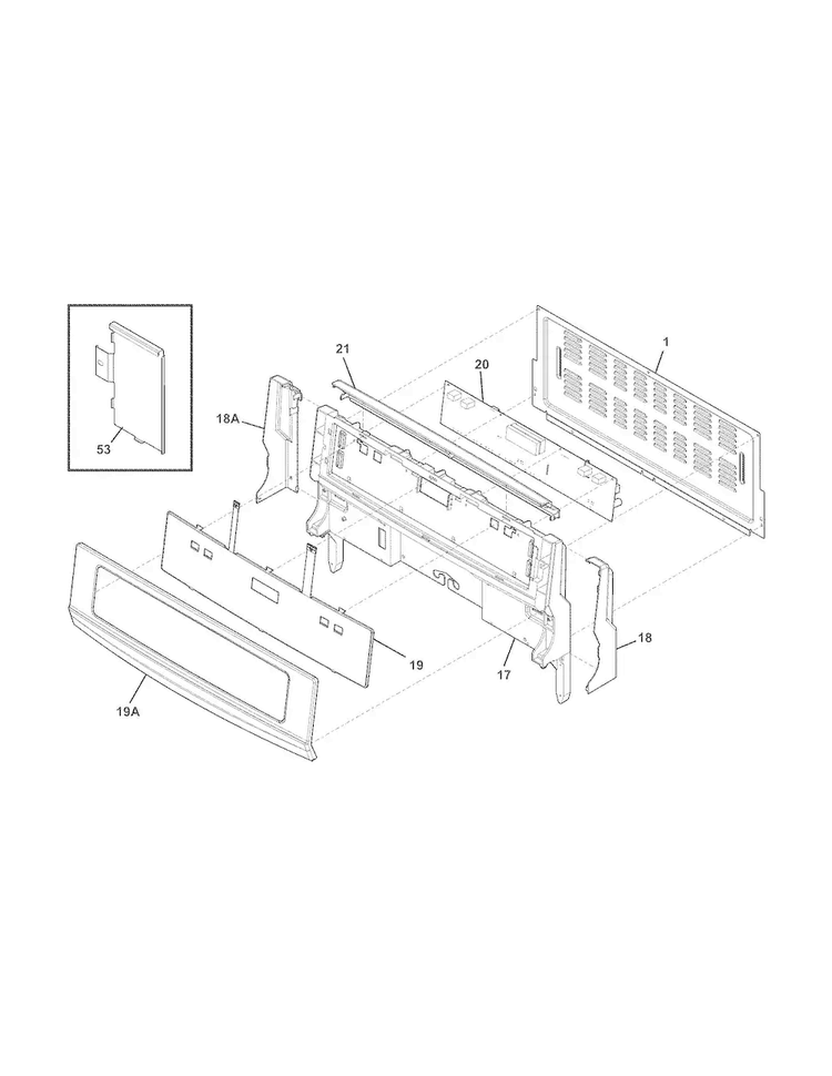 Backguard Diagram and Parts List for CEI30EF3JSA  Electrolux Range