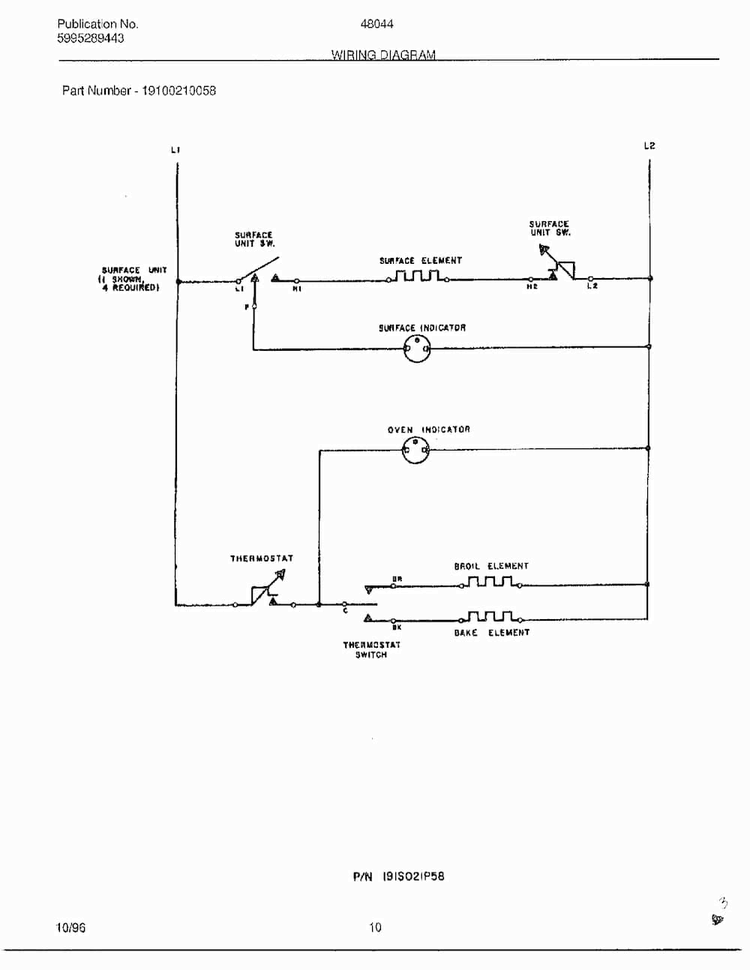 Wiring Diagram Diagram and Parts List for 480447E  Frigidaire Range