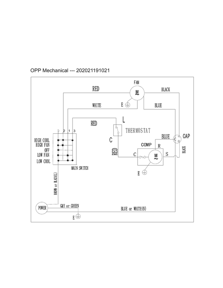 Wiring Diagram Diagram and Parts List for FRA052XT751  Frigidaire Air Conditioner