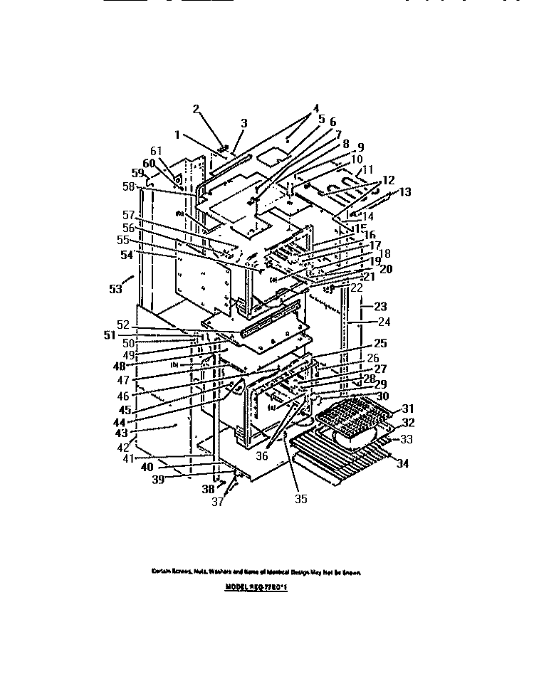 OVEN LINER, HEATING ELEMENTS, PANEL Diagram and Parts List for REG77BCB1  Frigidaire Wall Oven