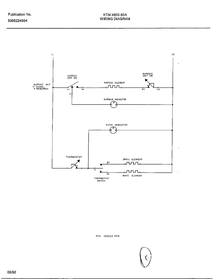 Wiring Diagram Page 2 Diagram and Parts List for 4803A  Frigidaire Range
