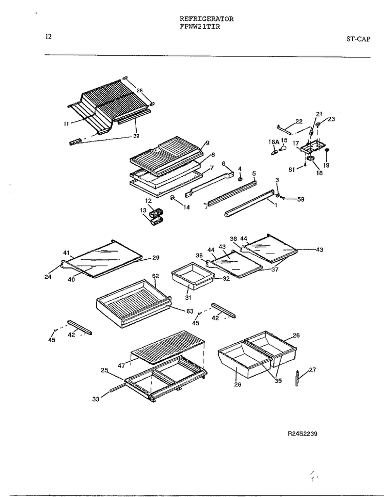 Refrigerator Page 11 Diagram and Parts List for FPWW21TIR  Frigidaire Refrigerator
