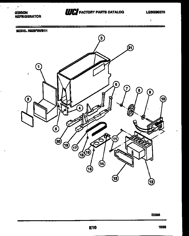 ICE DISPENSER Diagram and Parts List for RS22F9WS1H  Gibson Refrigerator