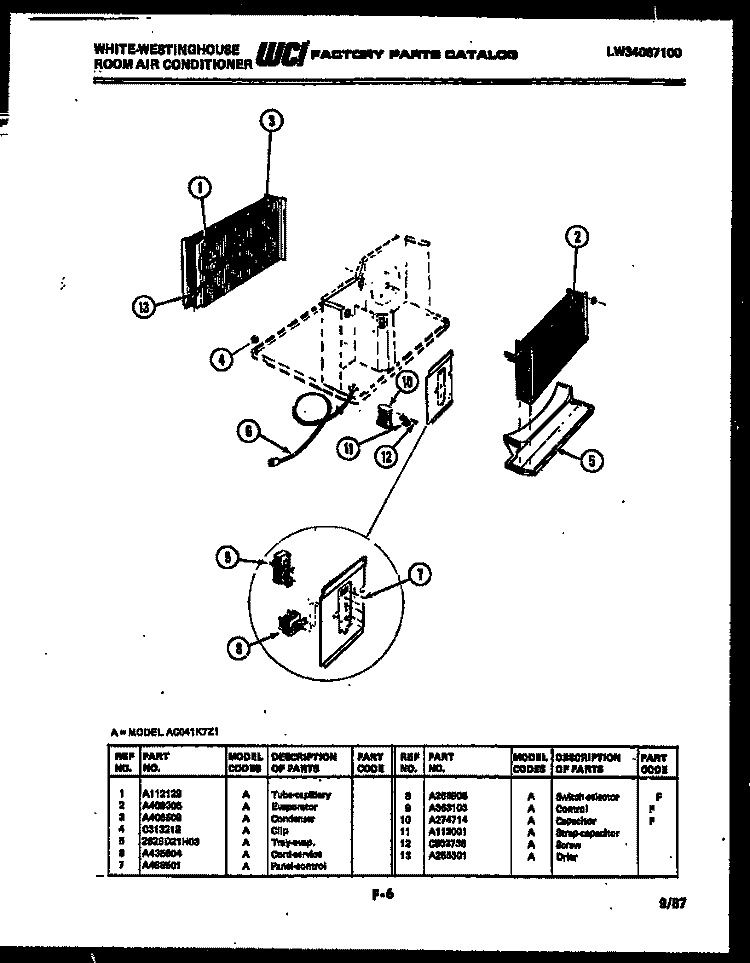 DOOR PARTS Diagram and Parts List for RS249JCD0  Frigidaire Refrigerator