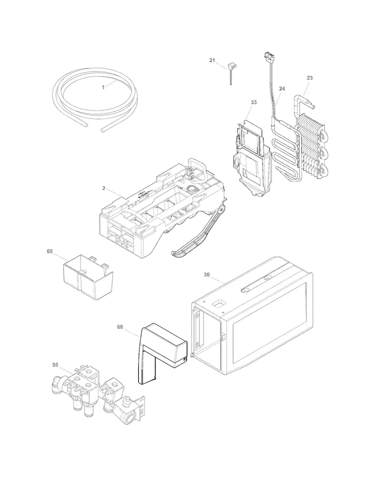 Fresh Food Ice Maker Diagram and Parts List for FPHF2399PF3  Frigidaire Refrigerator