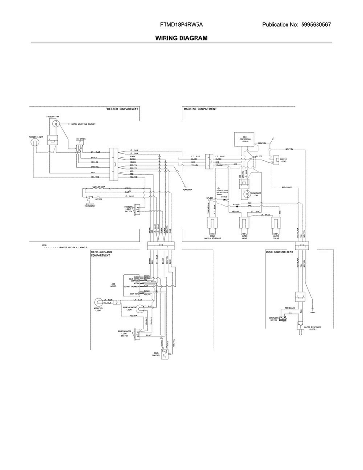 Wiring Diagram Diagram and Parts List for FTMD18P4RW5A  Frigidaire Refrigerator