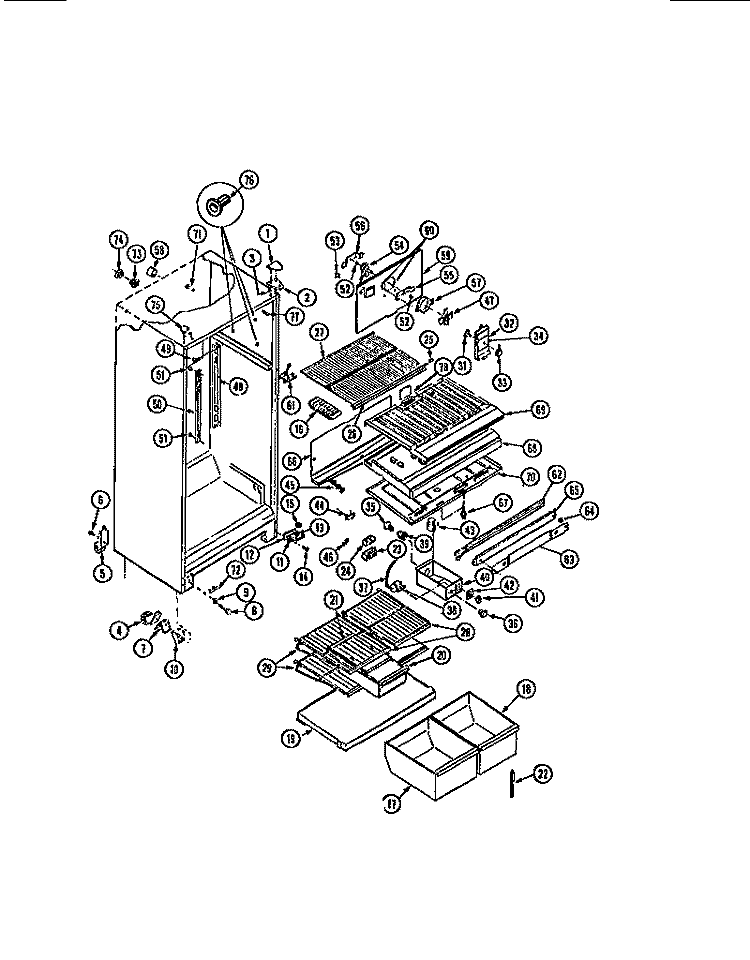 CABINET Diagram and Parts List for RT17F6WT3B  Gibson Refrigerator