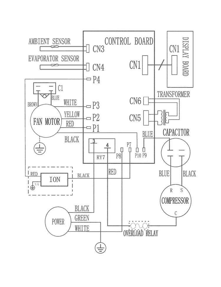 Wiring Diagram Diagram and Parts List for FFRE1533Q10  Frigidaire Air Conditioner