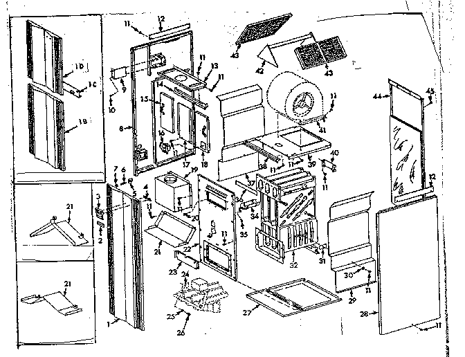Furnace assemblies Diagram and Parts List for 867765731  Frigidaire Furnace