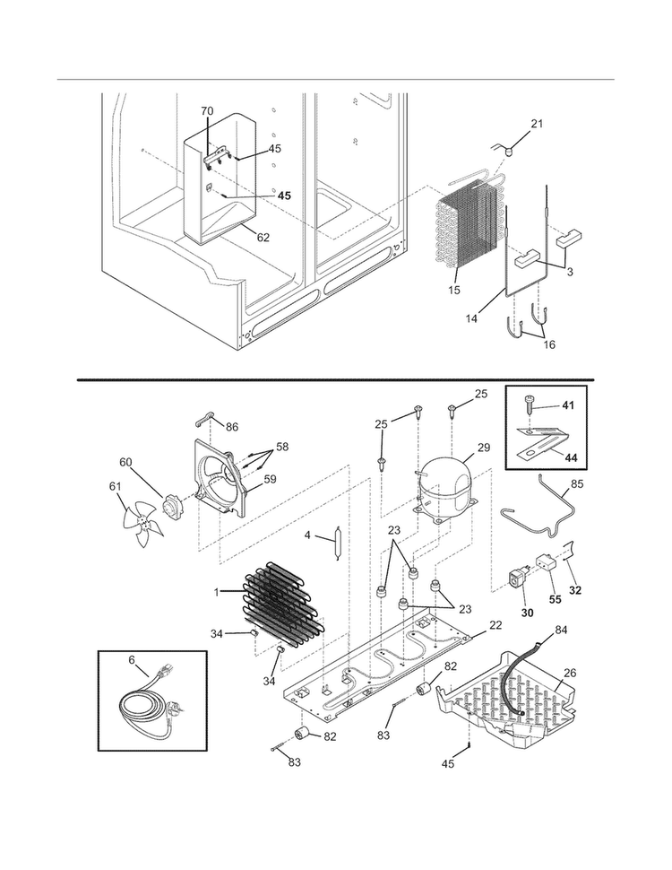 System Diagram and Parts List for EW26SS70IS6  Electrolux Refrigerator
