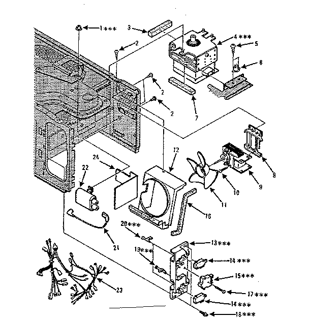 Switch And Microwave Parts Diagram and Parts List for 5648747680  Kenmore Microwave