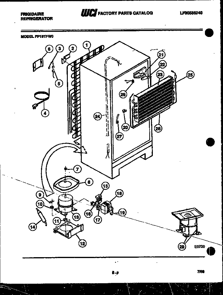 SYSTEM AND AUTOMATIC DEFROST PARTS Diagram and Parts List for FP18TFL0  Frigidaire Refrigerator