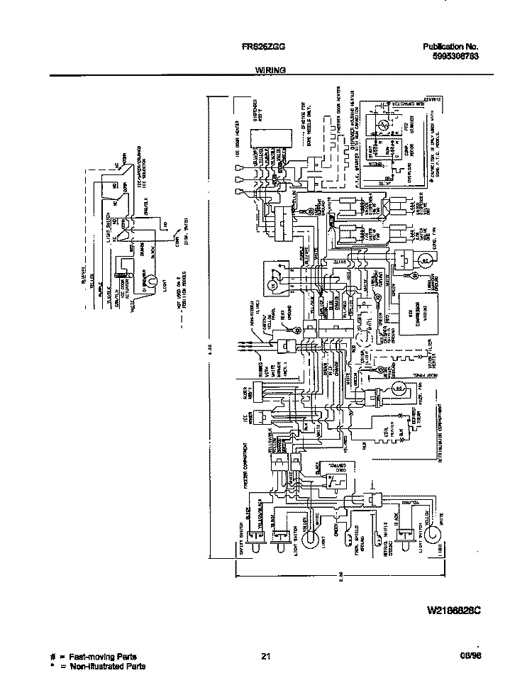 WIRING DIAGRAM Diagram and Parts List for FRS26ZGGB2  Frigidaire Refrigerator