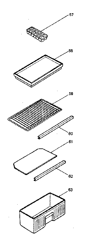 Shelves And Accessories Diagram and Parts List for 5648913421  Kenmore Refrigerator