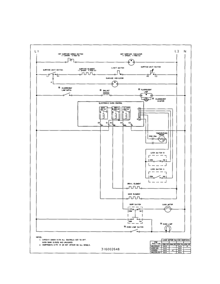 Wiring Diagram Diagram and Parts List for GEF365BHSA  Frigidaire Range