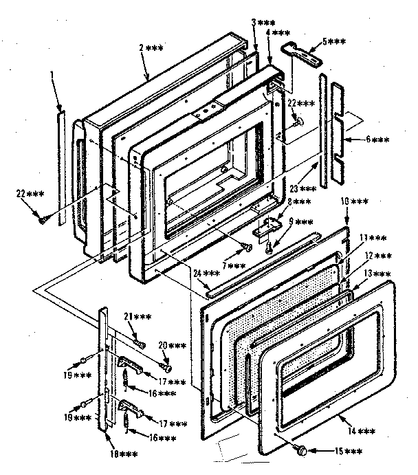Door Parts Diagram and Parts List for 5648778620  Kenmore Microwave