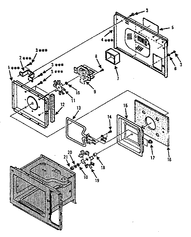 Cavity Parts-b Diagram and Parts List for 5648896280  Kenmore Microwave