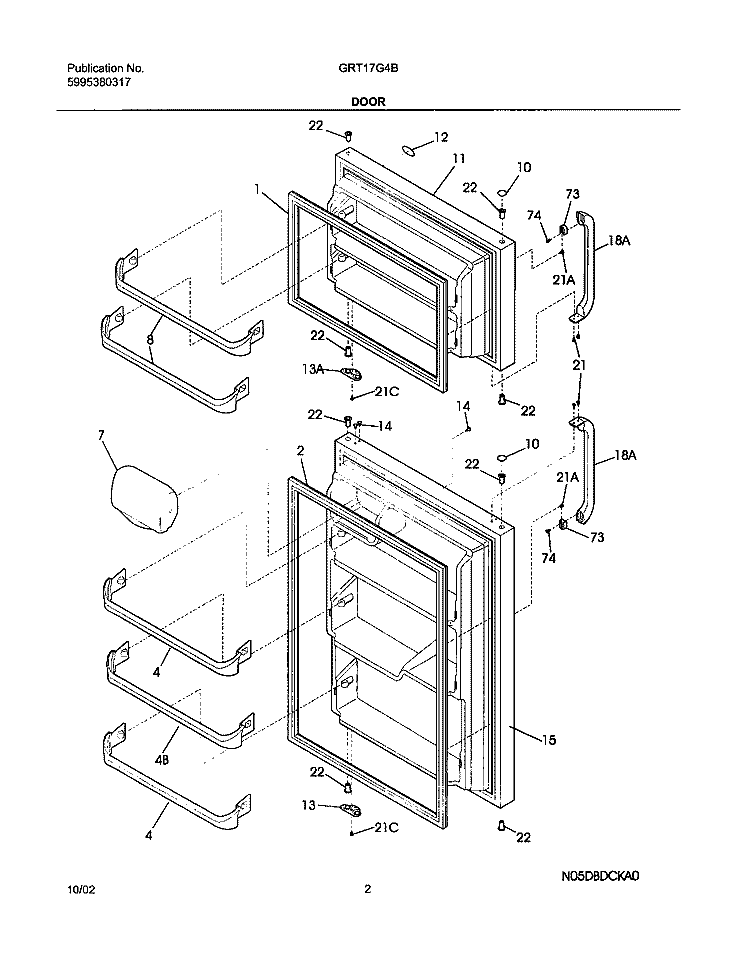 DOORS Diagram and Parts List for GRT17G4BQ1  Gibson Refrigerator