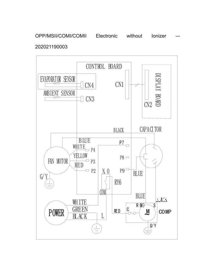 Wiring Diagram Diagram and Parts List for FFRE10W3S11  Frigidaire Air Conditioner