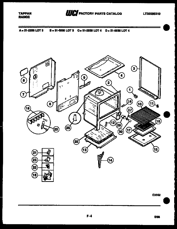 BODY PARTS Diagram and Parts List for 31-2538-23-03  Tappan Range