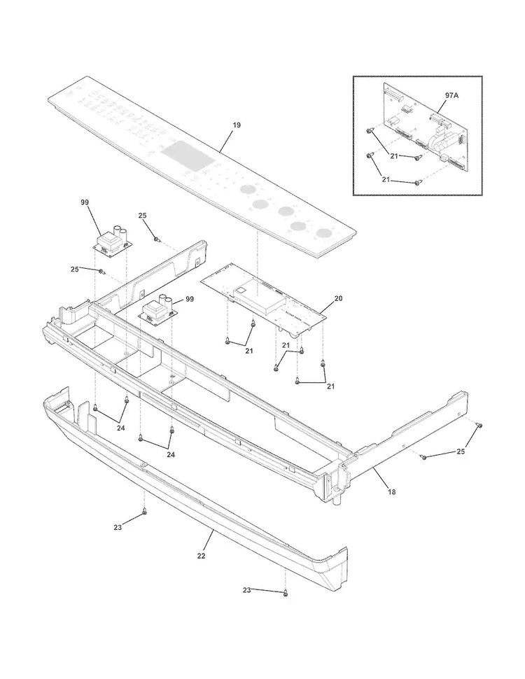 Backguard Diagram and Parts List for EW30ES65GSI  Electrolux Range