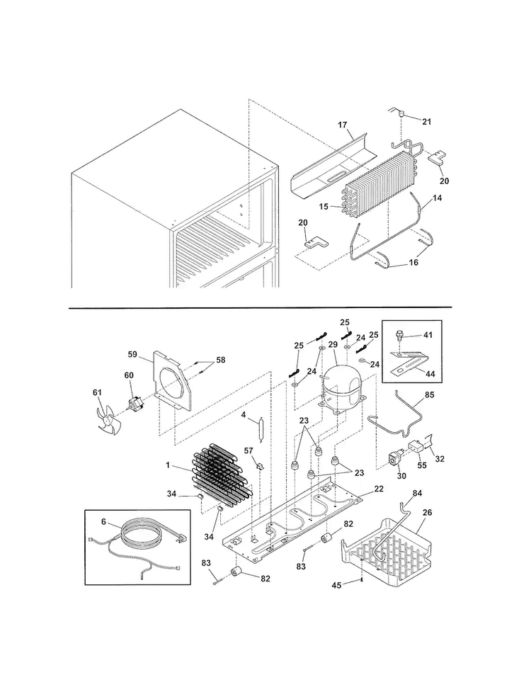 System Diagram and Parts List for 25362622017  Kenmore Refrigerator