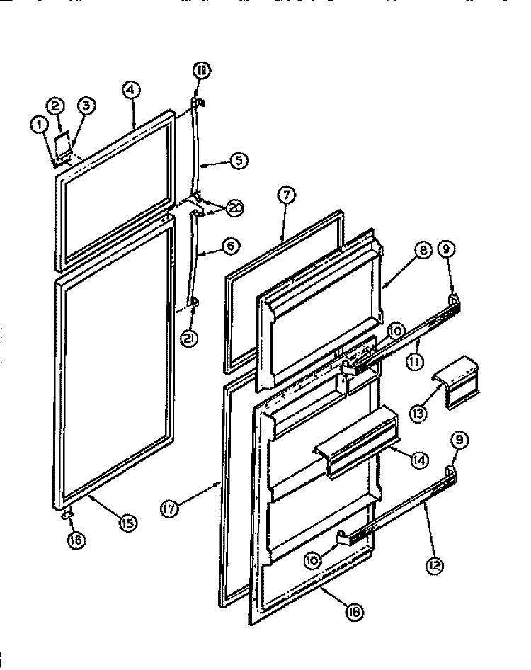 DOOR PARTS Diagram and Parts List for RT17F2WT3A  Gibson Refrigerator