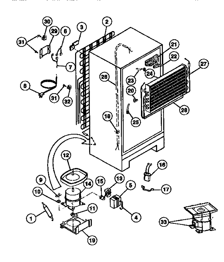 SYSTEM AND AUTOMATIC DEFROST PARTS Diagram and Parts List for TSK206EN2W  Kelvinator Refrigerator
