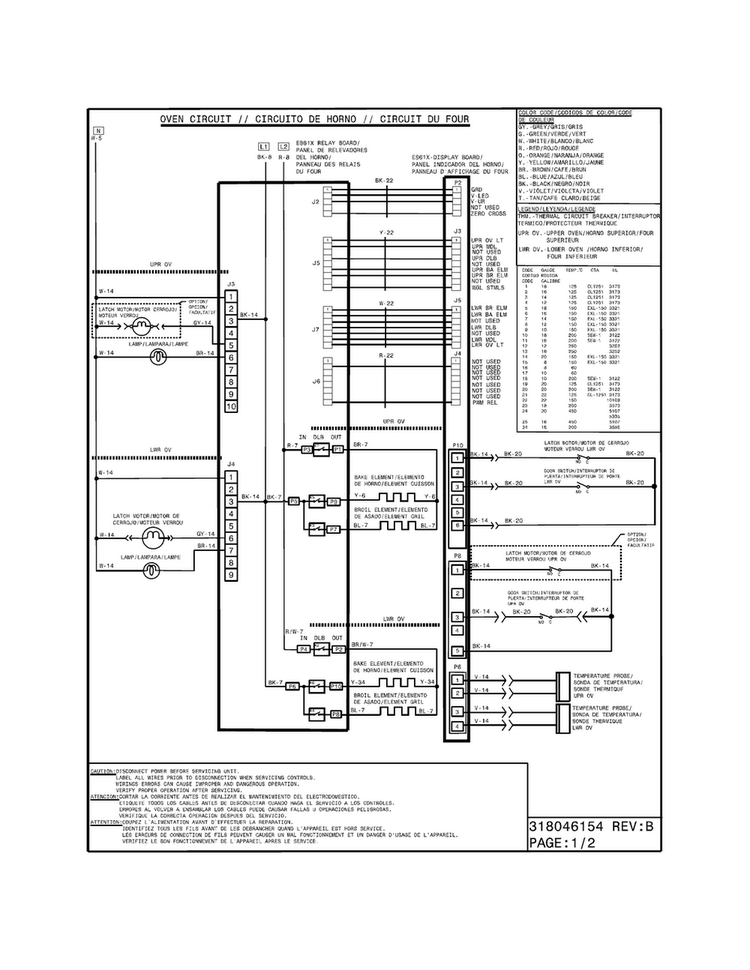 Wiring Diagram Diagram and Parts List for FGEF300DNWA  Frigidaire Range