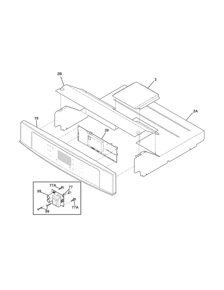 Control Panel Diagram and Parts List for EW30EW6CGSA  Electrolux Wall Oven