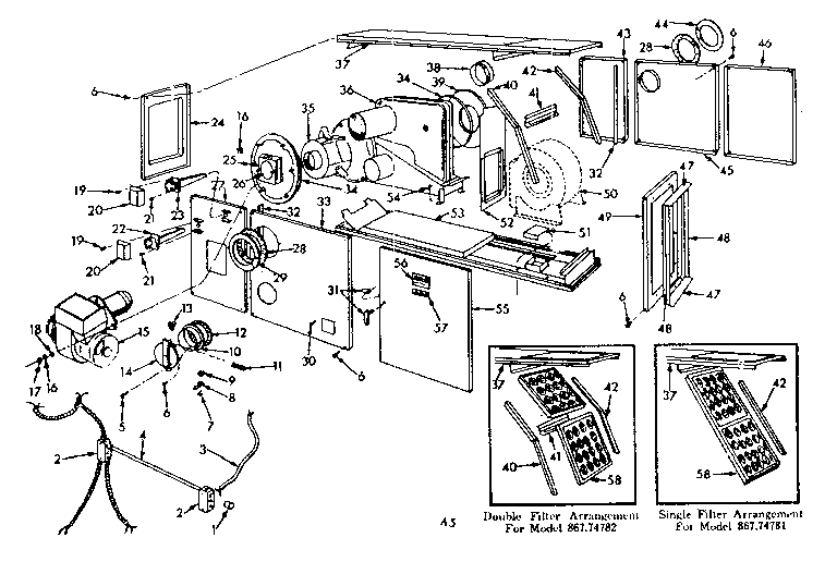 Furnace assembly Diagram and Parts List for 867747821  Frigidaire Heater