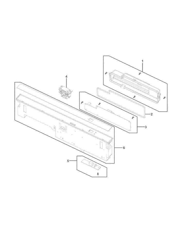 Control Panel Diagram and Parts List for FGHD2472PW0  Frigidaire Dishwasher