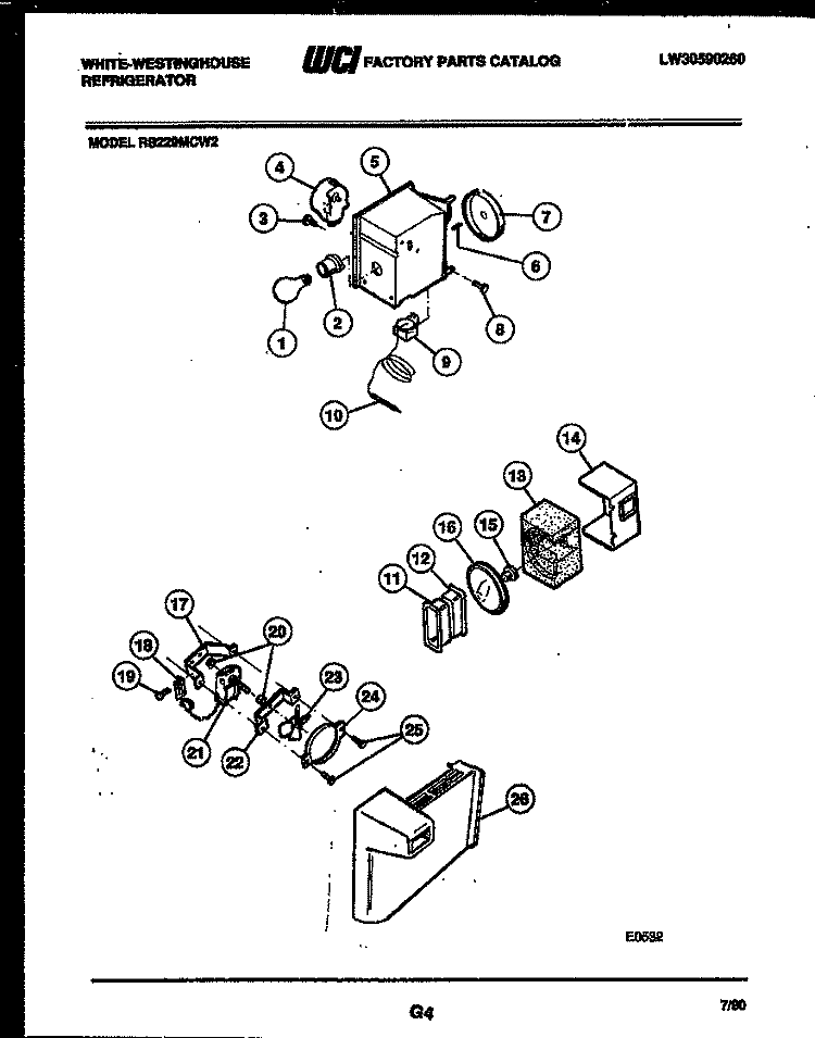 REFRIGERATOR CONTROL ASSEMBLY, DAMP Diagram and Parts List for RS229MCD2  Frigidaire Refrigerator