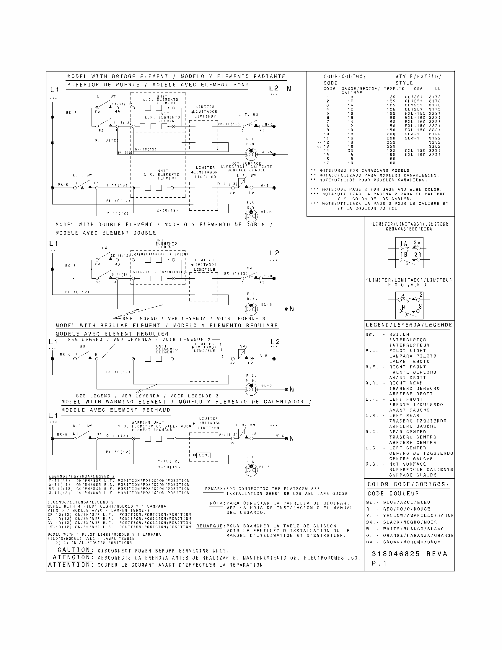 Wiring Diagram Diagram and Parts List for 79042732406  Kenmore Cooktop