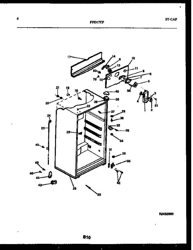 CABINET PARTS Diagram and Parts List for FPD17TLPW2  Frigidaire Refrigerator