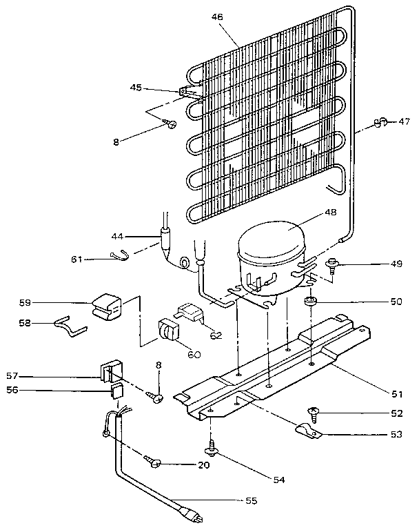 Refrigeration Unit Diagram and Parts List for 5649922910  Kenmore Refrigerator
