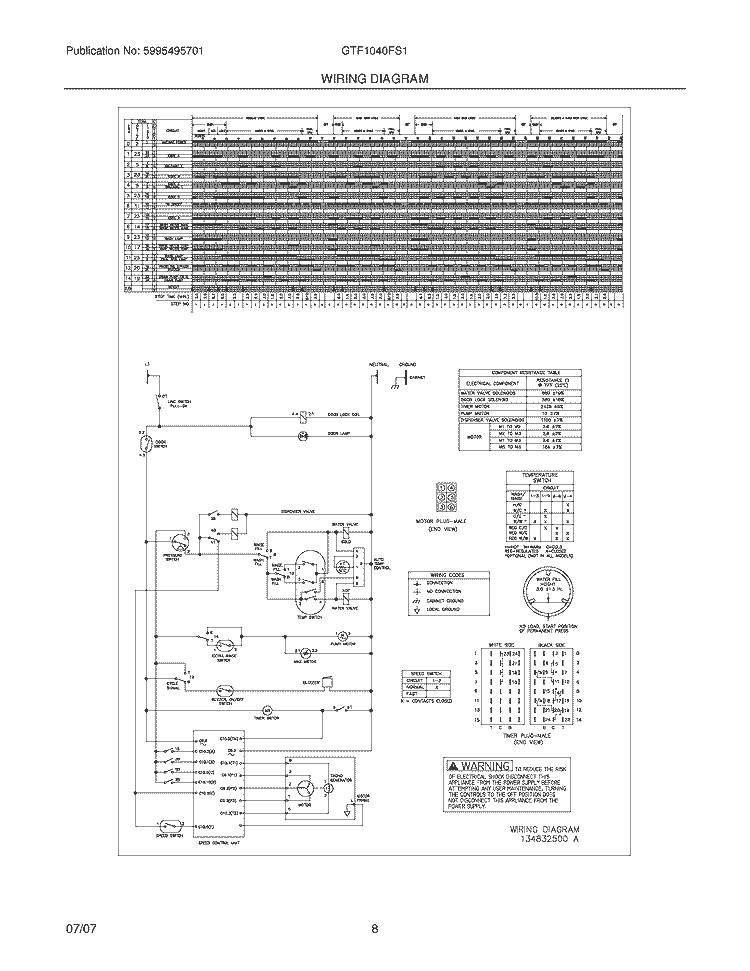 WIRING DIAGRAM Diagram and Parts List for GTF1040FS1  Gibson Washer