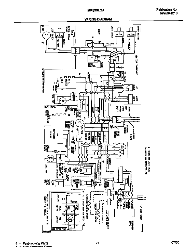 WIRING DIAGRAM Diagram and Parts List for MRS26LGJQ1  Frigidaire Refrigerator