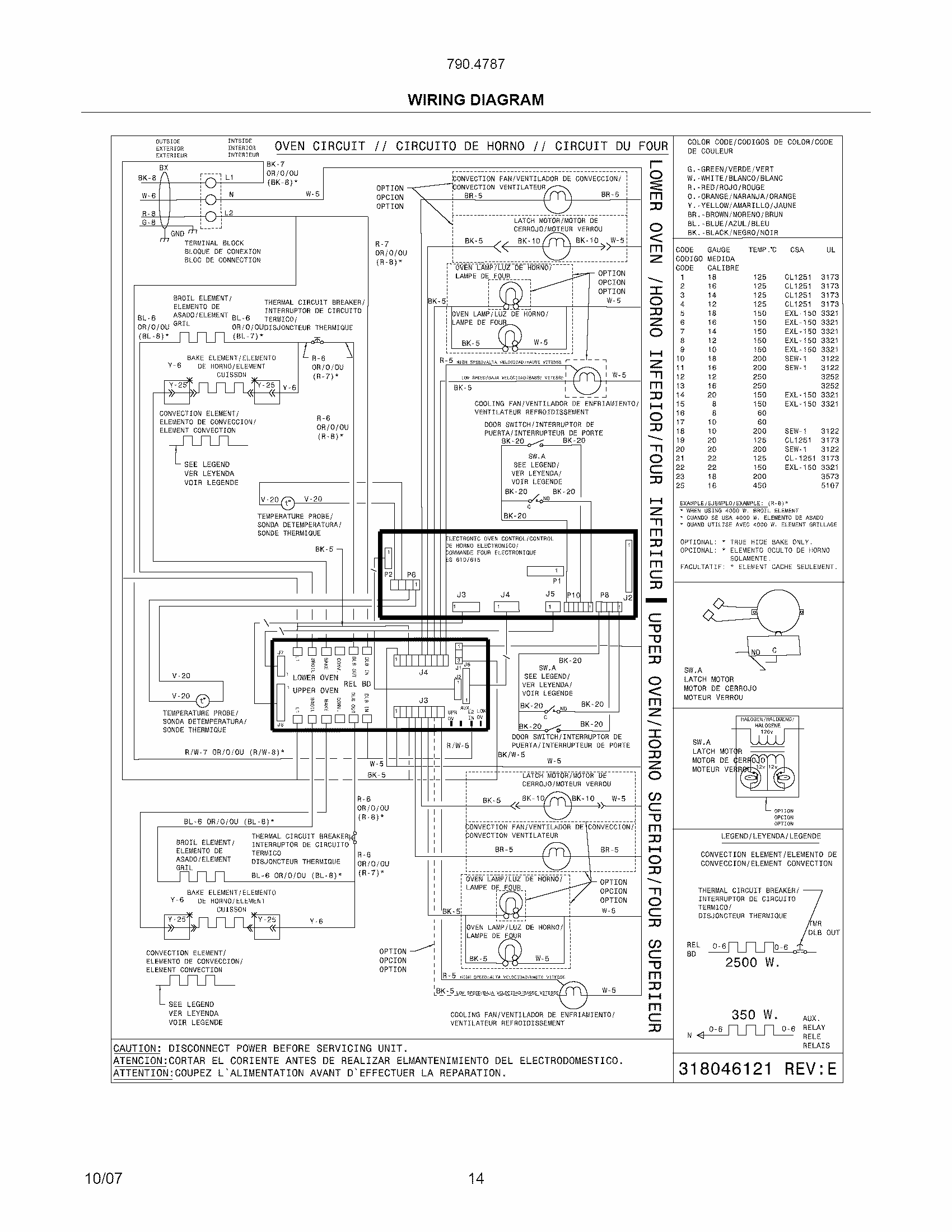 Wiring Diagram Diagram and Parts List for 79047872406  Kenmore Wall Oven