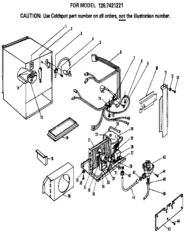 Unit Parts Diagram and Parts List for 1267421221  Kenmore Ice Maker