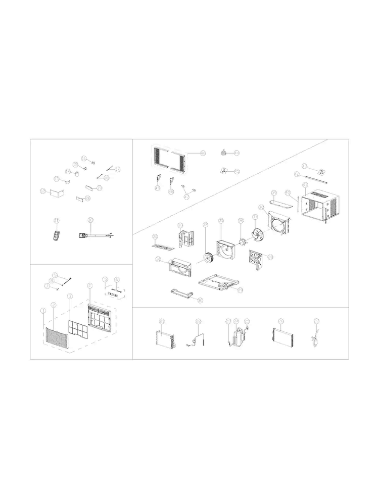 Recommended Spare Parts Diagram and Parts List for 25370251015  Kenmore Air Conditioner