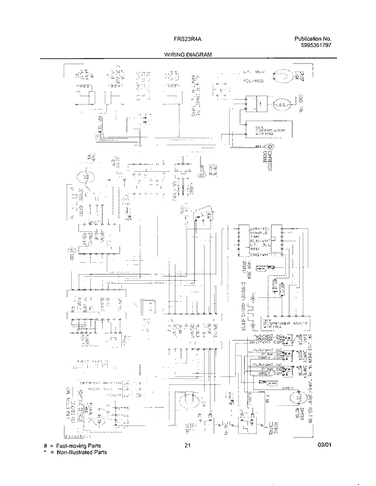 WIRING DIAGRAM Diagram and Parts List for FRS23R4AB0  Frigidaire Refrigerator