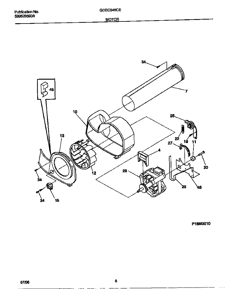 MOTOR Diagram and Parts List for GDEC546CES0  Gibson Dryer