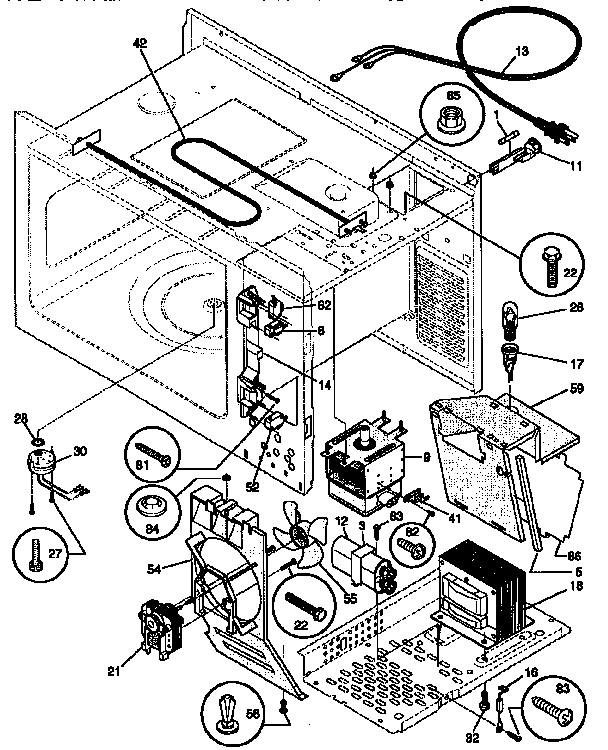 Functional Diagram and Parts List for SMS139T1B(941354495)  Tappan Microwave